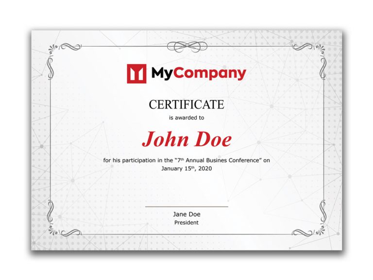 Customizable & Printable Certificate Design DCRP1